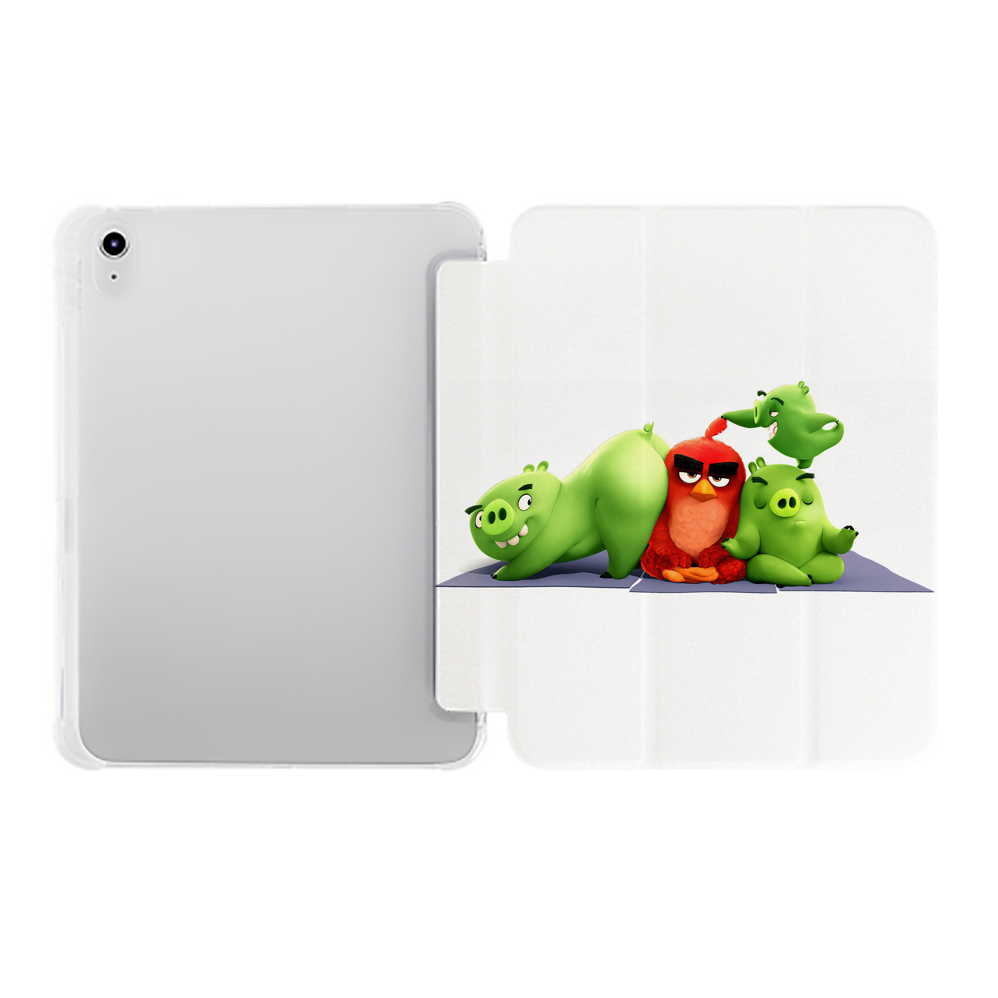 （画像用） Angry Birds アングリーバード IPad ケース ペン収納付き 三つ折りスタンド PUレザー×シリコン 対応機種9.5/10.5/10.9インチ